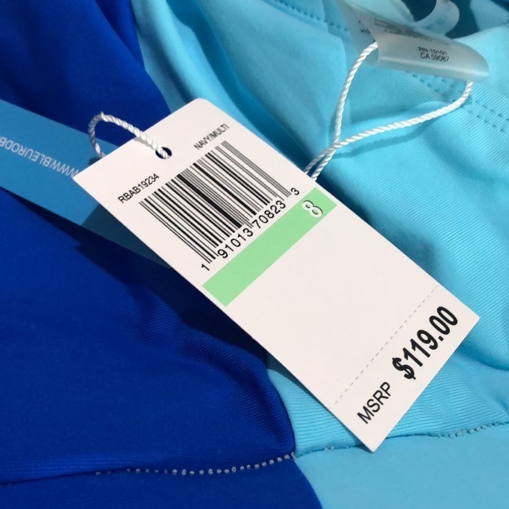 Bleu Rod Beattie Color Block Halter One Piece Maillot Swimsuit  Size 8 - Picture 3 of 3